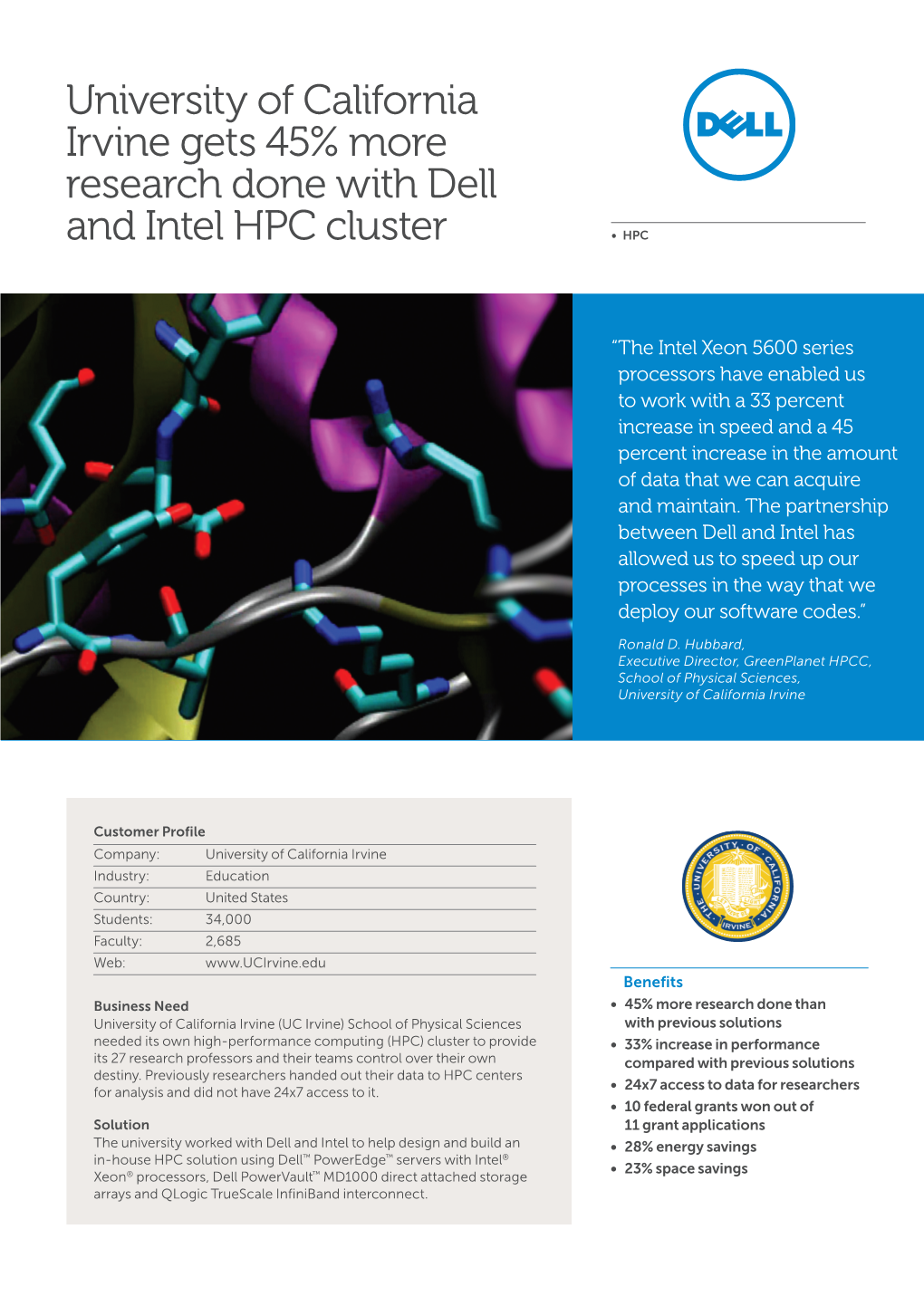 University of California Irvine Gets 45% More Research Done with Dell and Intel HPC Cluster • HPC