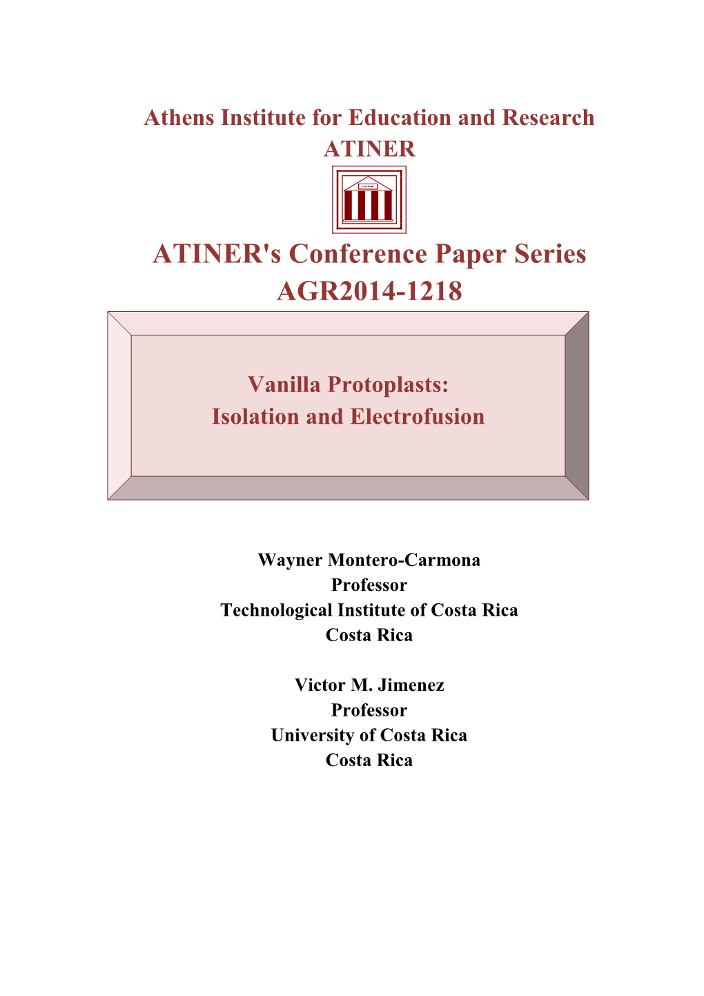 ATINER's Conference Paper Series AGR2014-1218
