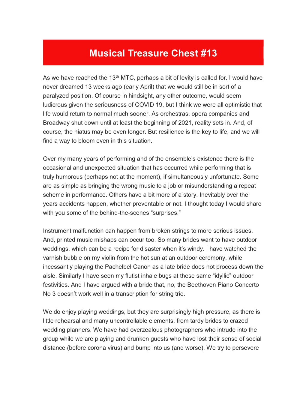 Musical Treasure Chest #13