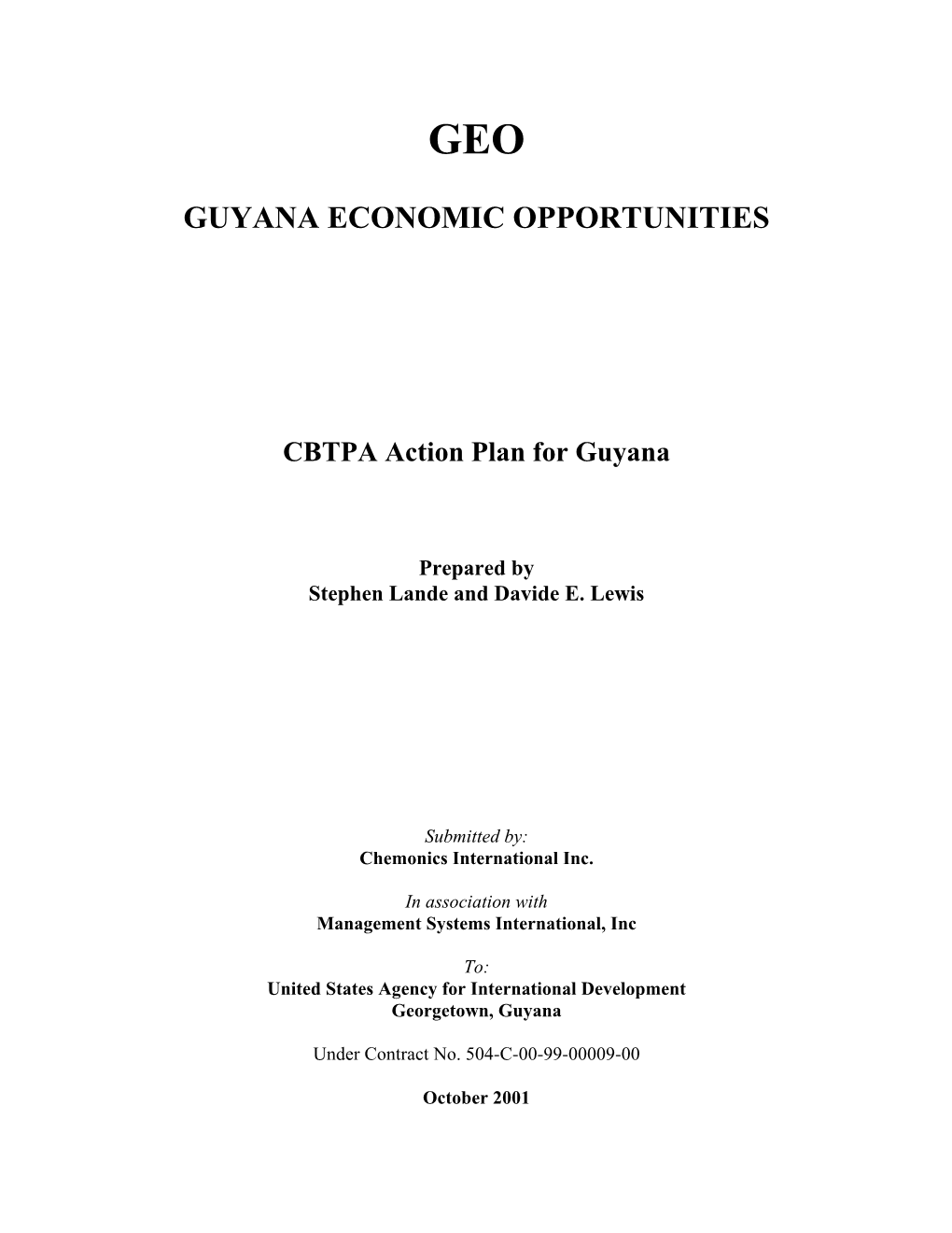 Guyana Economic Opportunities