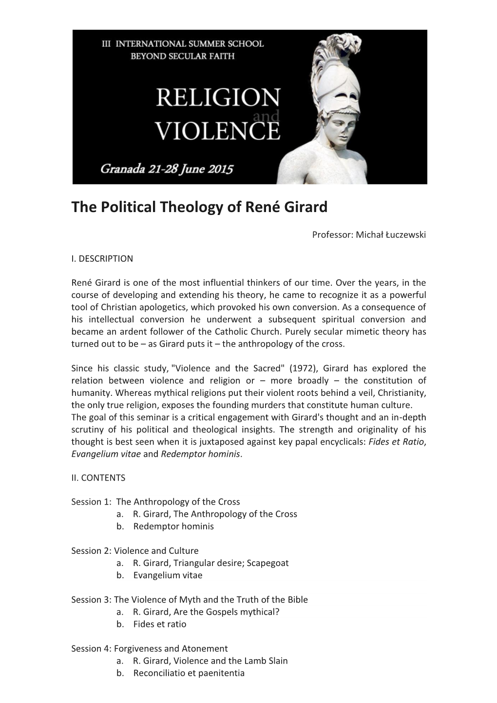 The Political Theology of René Girard