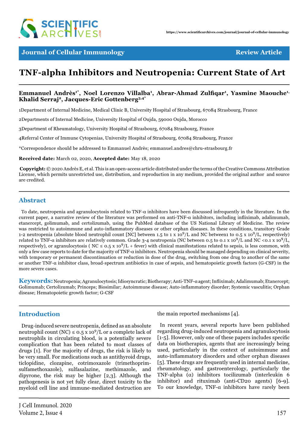 TNF-Alpha Inhibitors and Neutropenia: Current State of Art