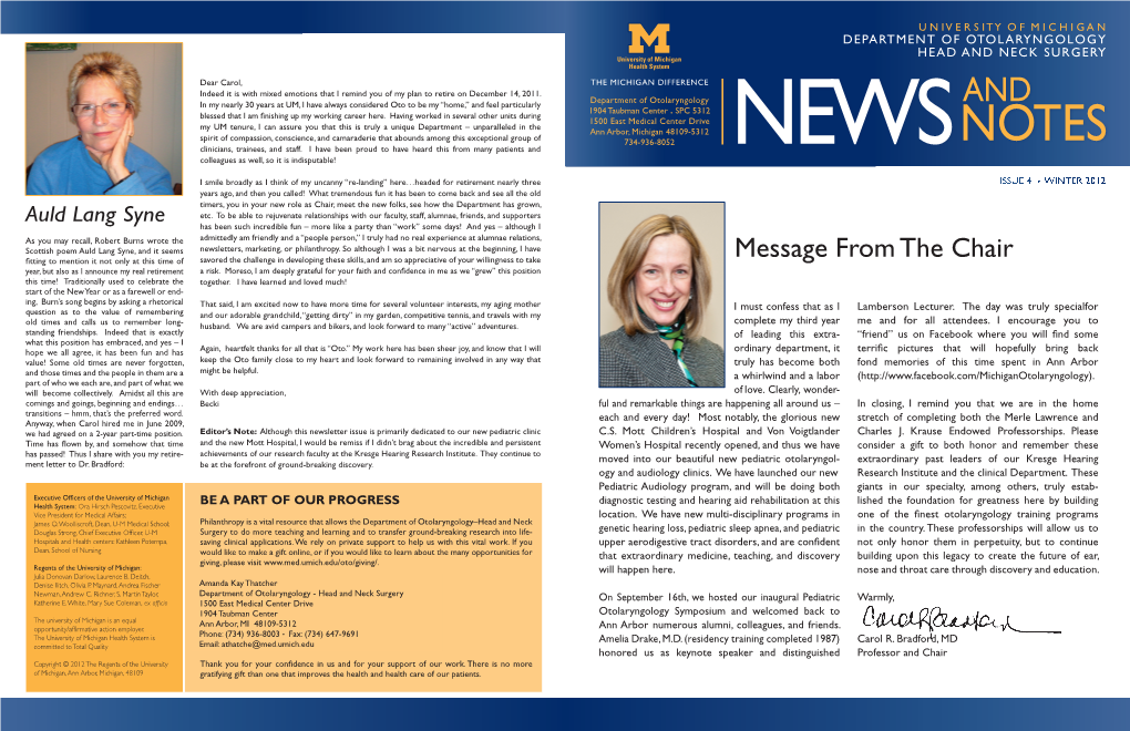 2012 Winter Newsletter