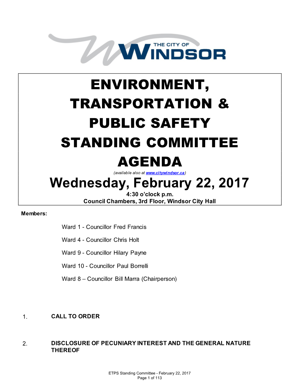 Meeting Documents Environment, Transportation & Public Safety
