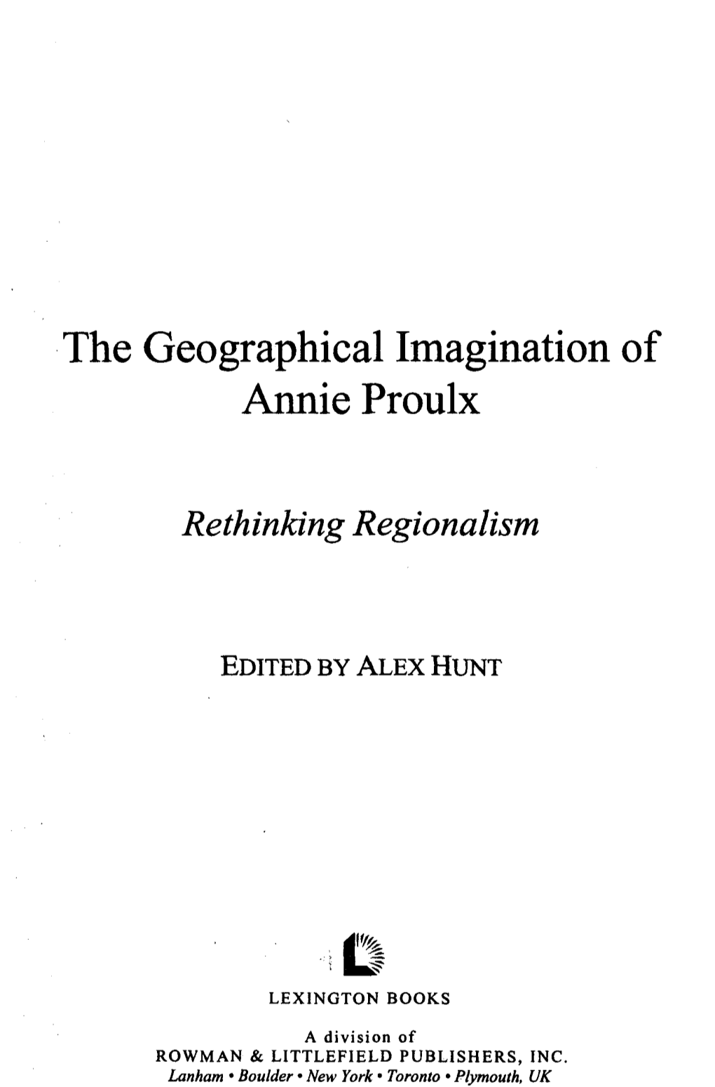 The Geographical Imagination of Annie Proulx