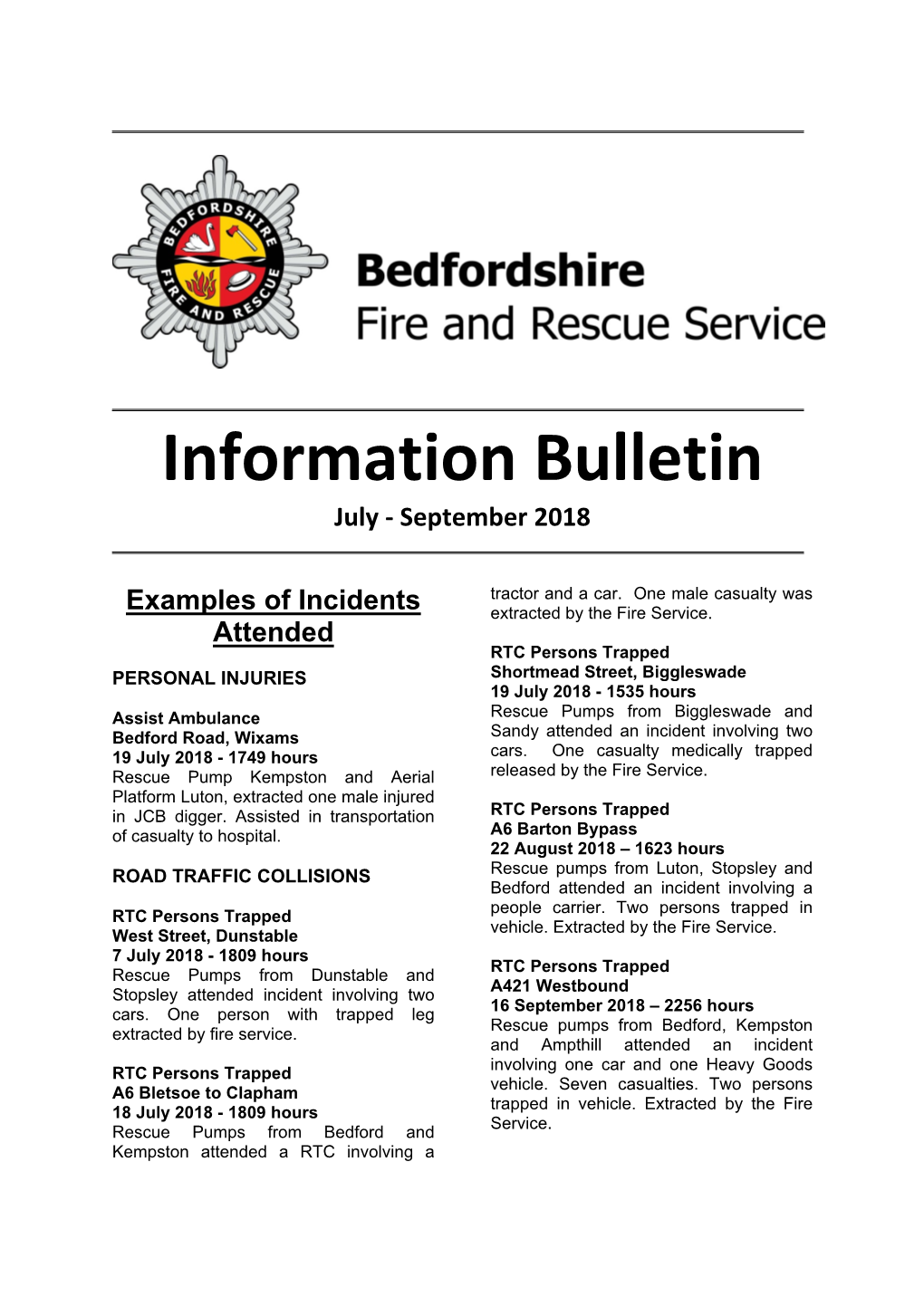 Bedfordshire Fire and Rescue Authority