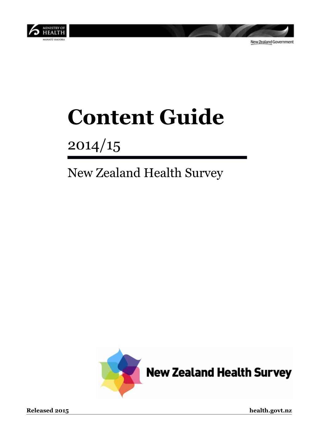 Content Guide 2014/15: New Zealand Health Survey