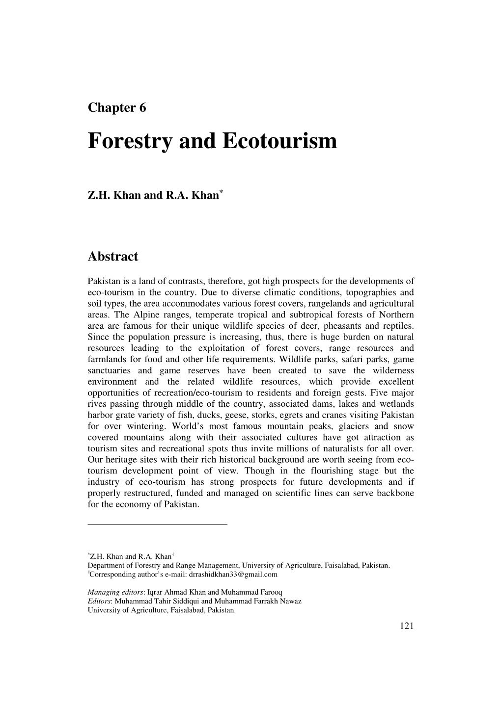 Forestry and Ecotourism