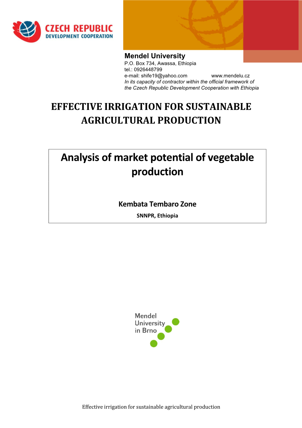 Effective Irrigation for Sustainable Agricultural Production