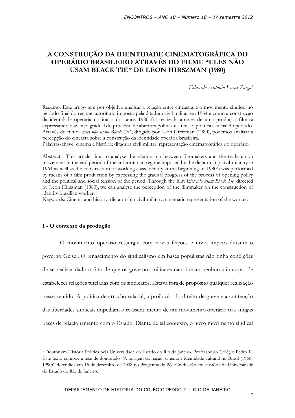 Eles Não Usam Black Tie” De Leon Hirszman (1980)