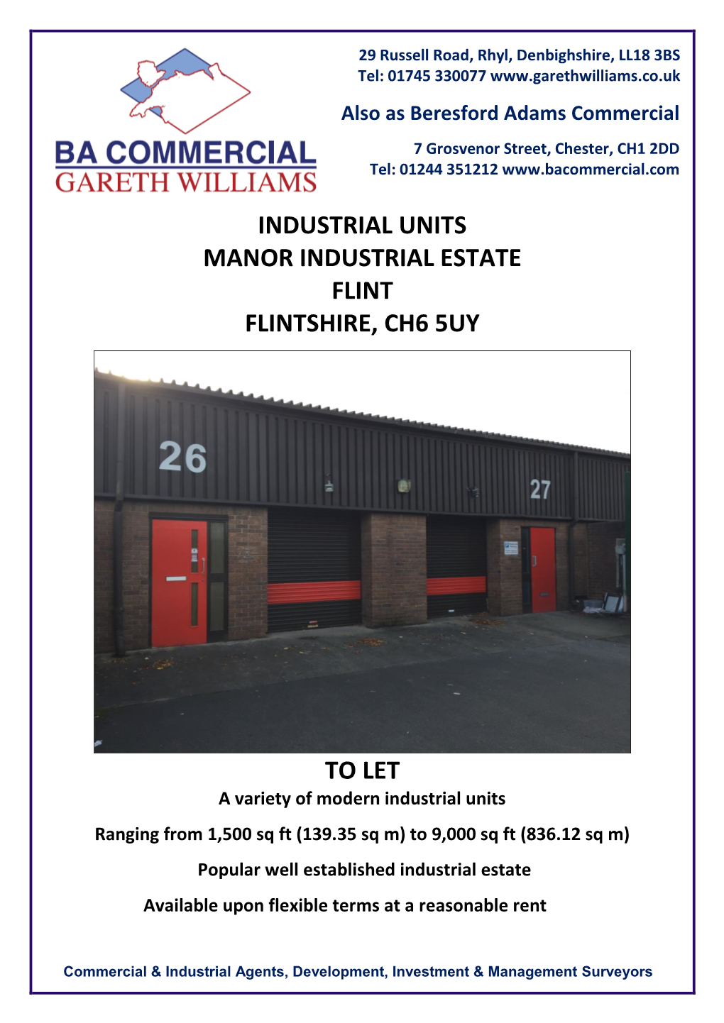 Industrial Units Manor Industrial Estate Flint Flintshire, Ch6 5Uy To