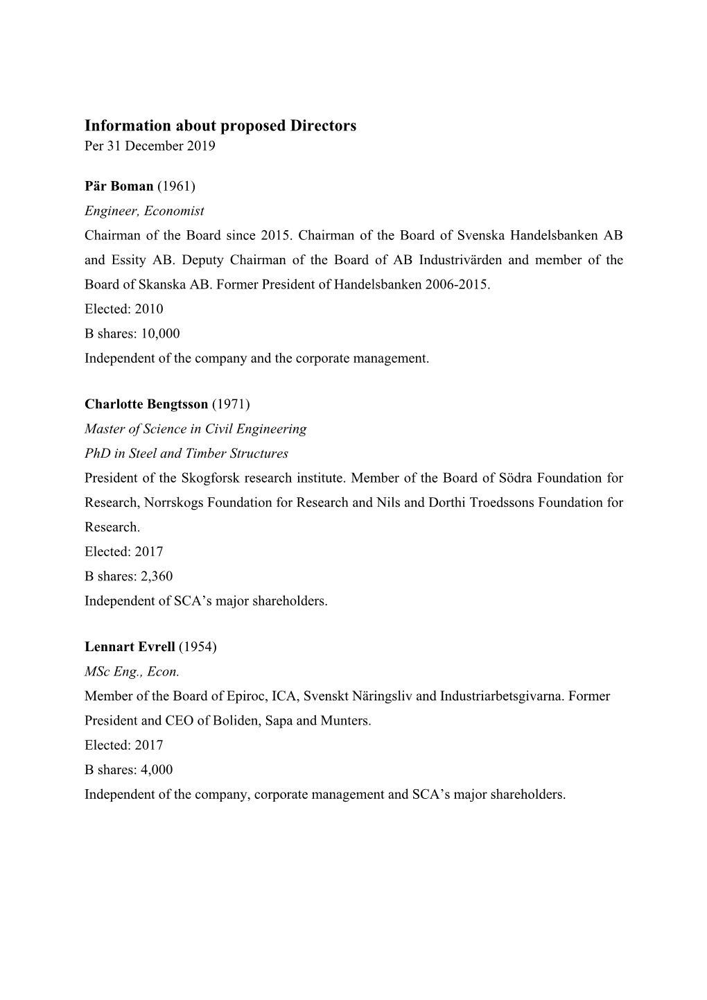 Information About Proposed Directors (Pdf)