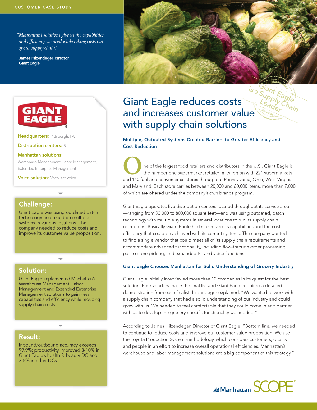 Giant Eagle Reduces Costs and Increases Customer Value with Supply Chain Solutions