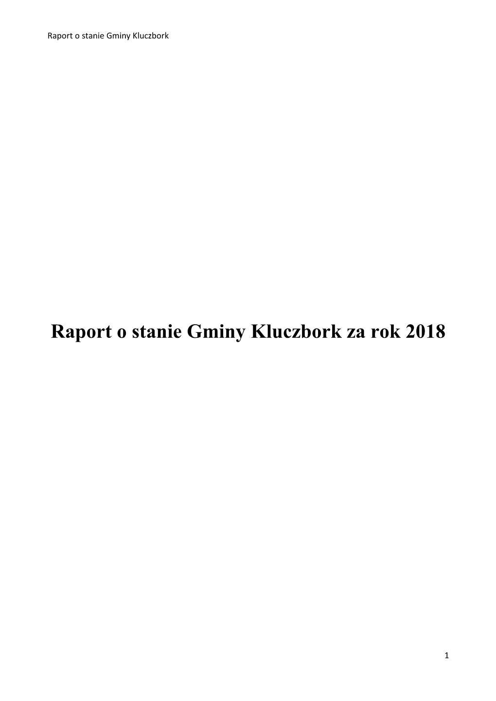 Raport O Stanie Gminy Kluczbork Za Rok 2018