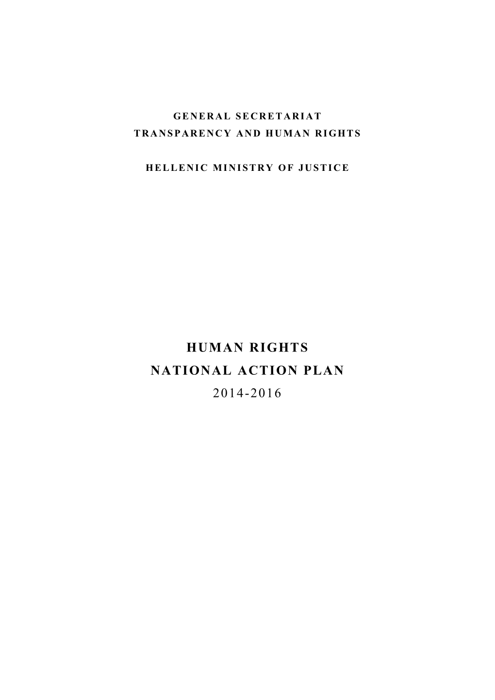 Human Rights National Action Plan 2014-2016