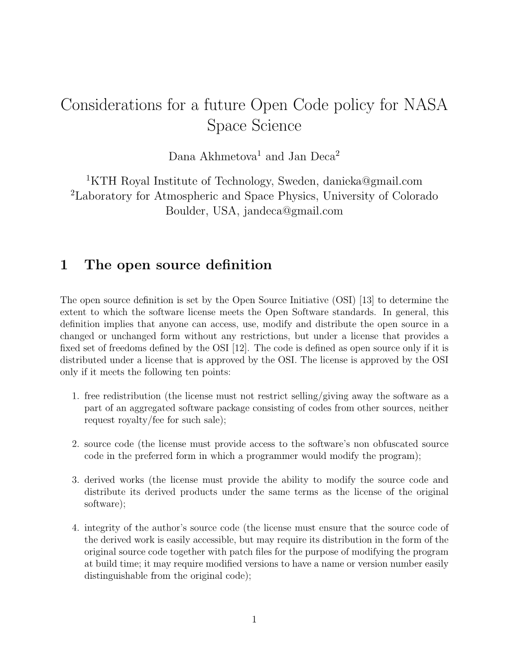 Considerations for a Future Open Code Policy for NASA Space Science