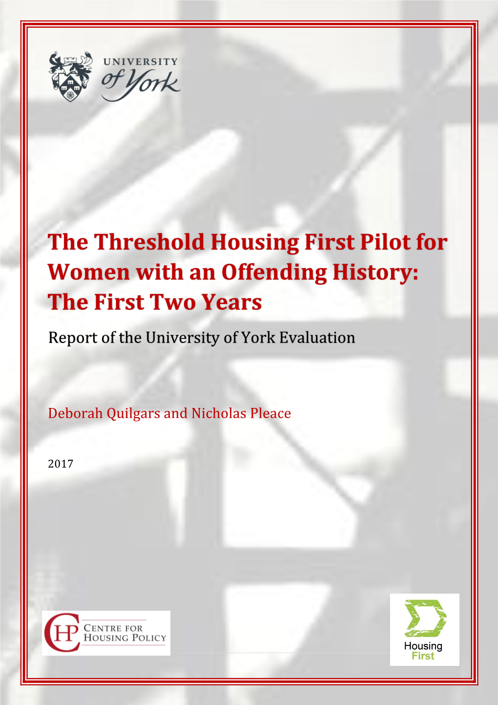The Threshold Housing First Pilot for Women with an Offending History: the First Two Years