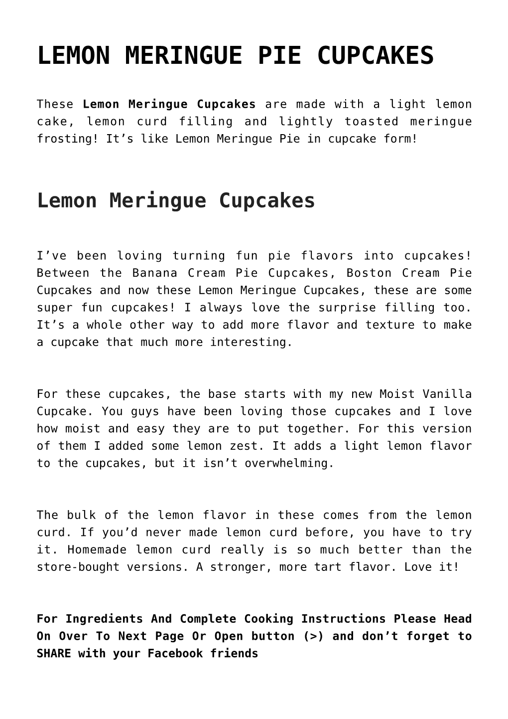 Lemon Meringue Pie Cupcakes