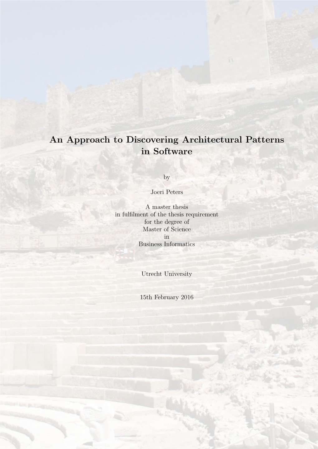 An Approach to Discovering Architectural Patterns in Software
