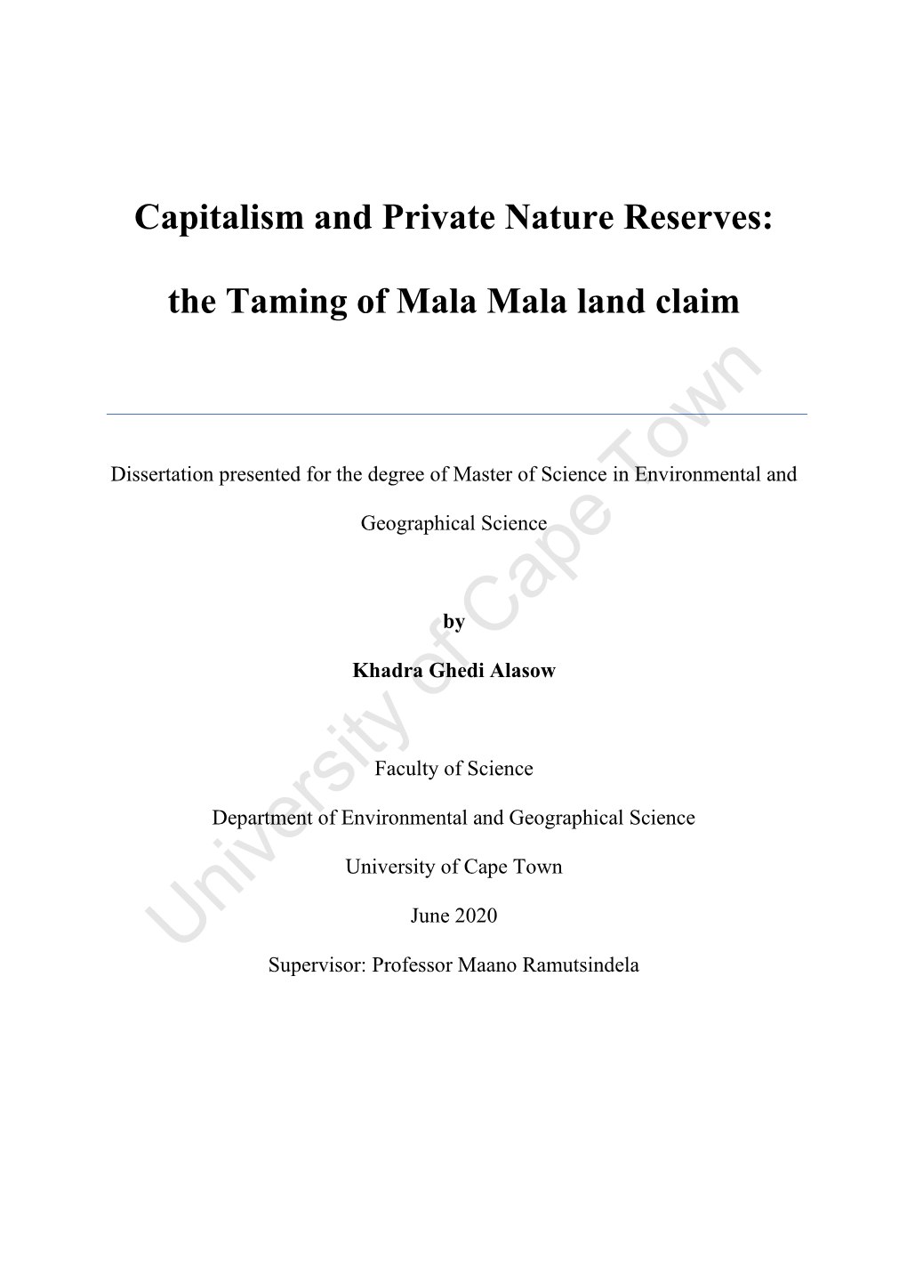 Thesis Sci 2020 Alasow Khadra Ghedi.Pdf