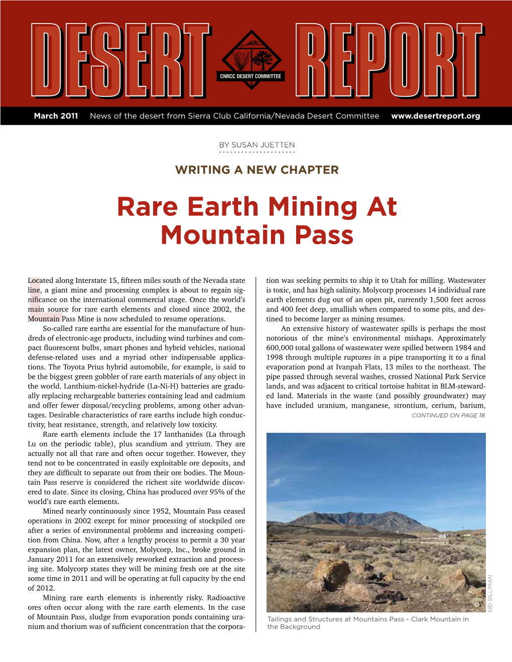 Rare Earth Mining at Mountain Pass