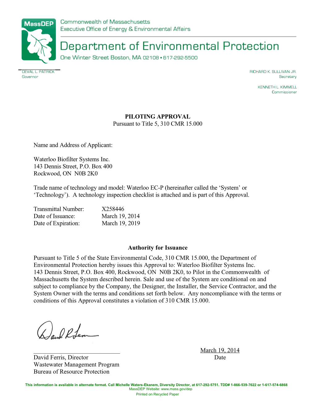 Piloting Approval Issued March 19, 2014 Page 4 of 12