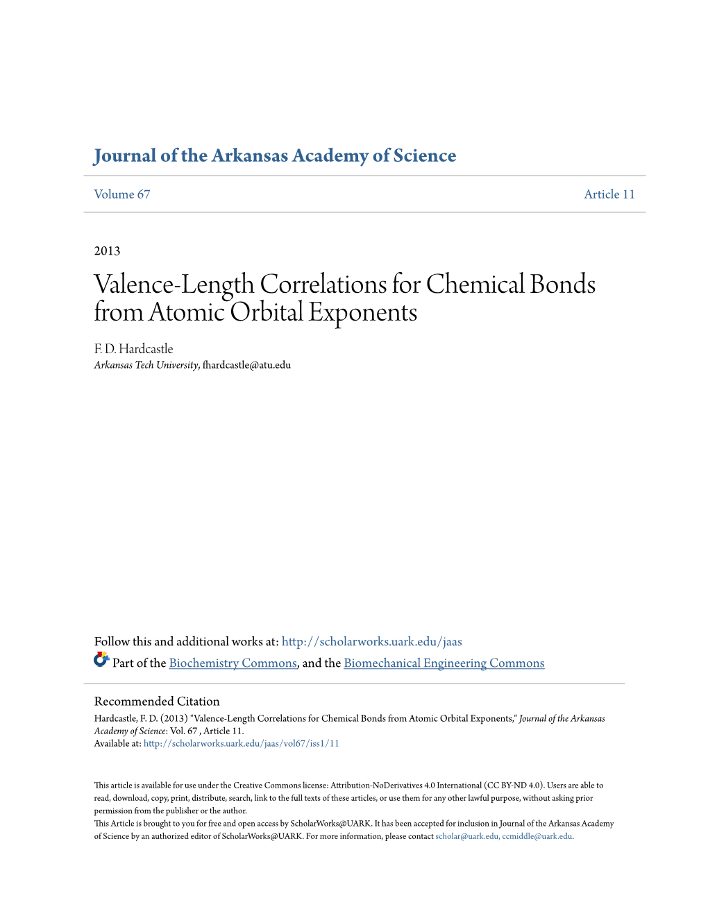 Valence-Length Correlations for Chemical Bonds from Atomic Orbital Exponents F