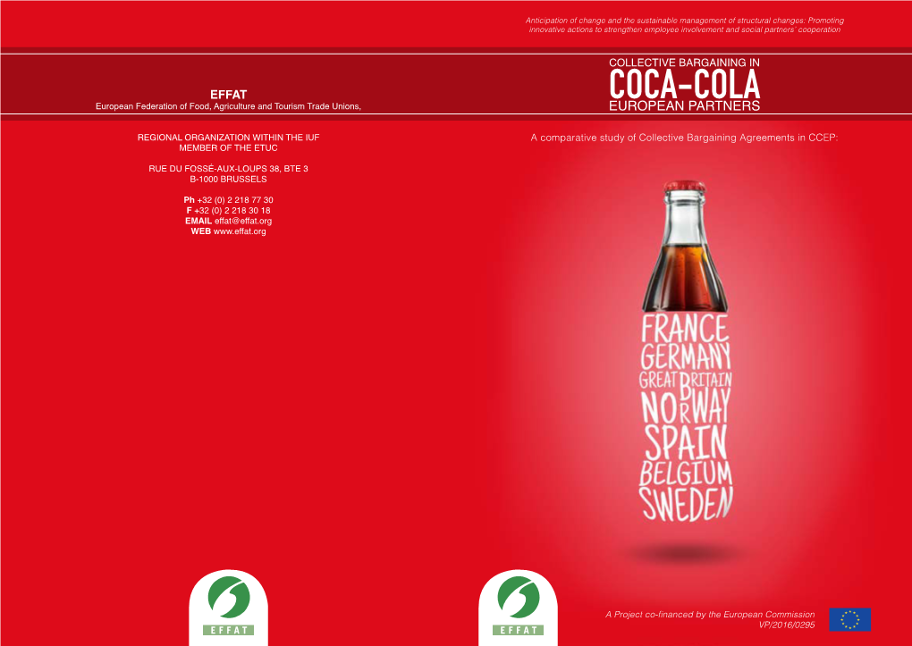 COCA-COLA European Federation of Food, Agriculture and Tourism Trade Unions, EUROPEAN PARTNERS