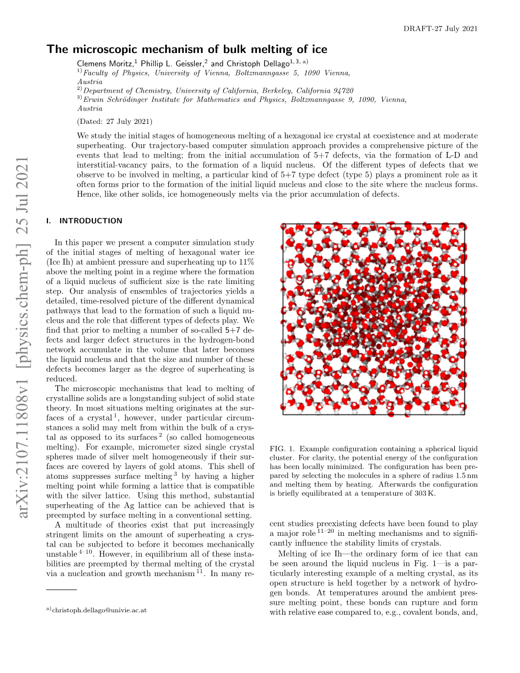 The Microscopic Mechanism of Bulk Melting of Ice Clemens Moritz,1 Phillip L