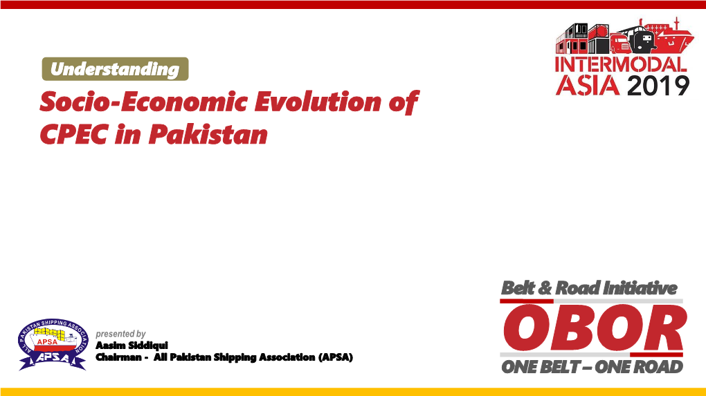 Socio-Economic Evolution of CPEC in Pakistan