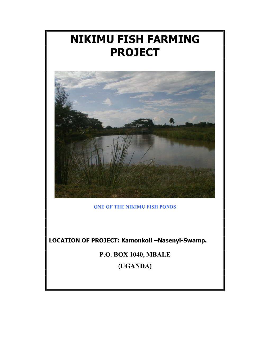 Nikimu Fish Farming Project