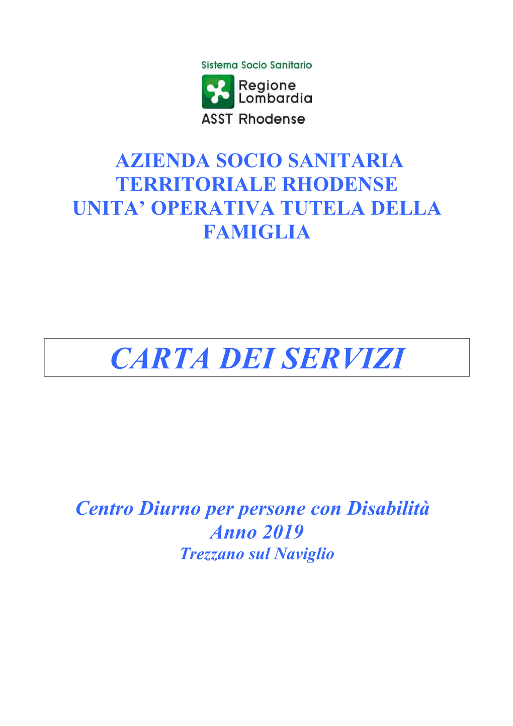 Carta Dei Servizi Cdd Trezzano 2019