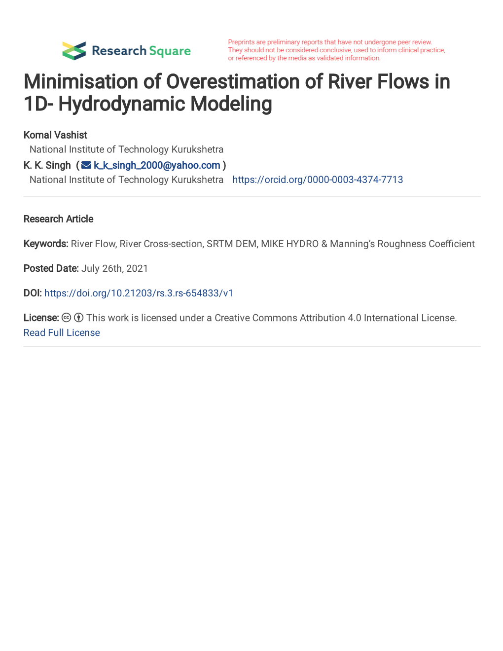 Hydrodynamic Modeling