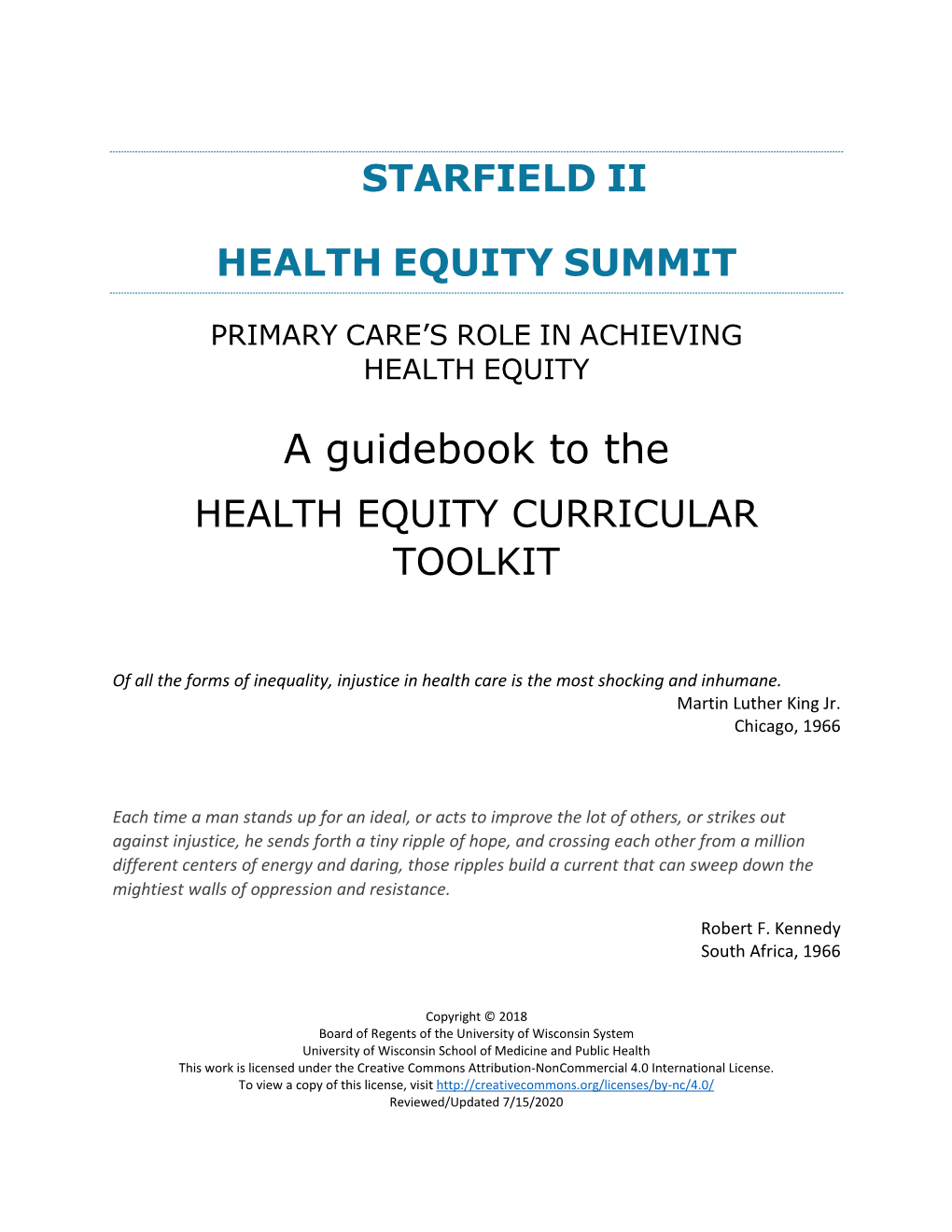 Guidebook to Health Equity Curricular Toolkit