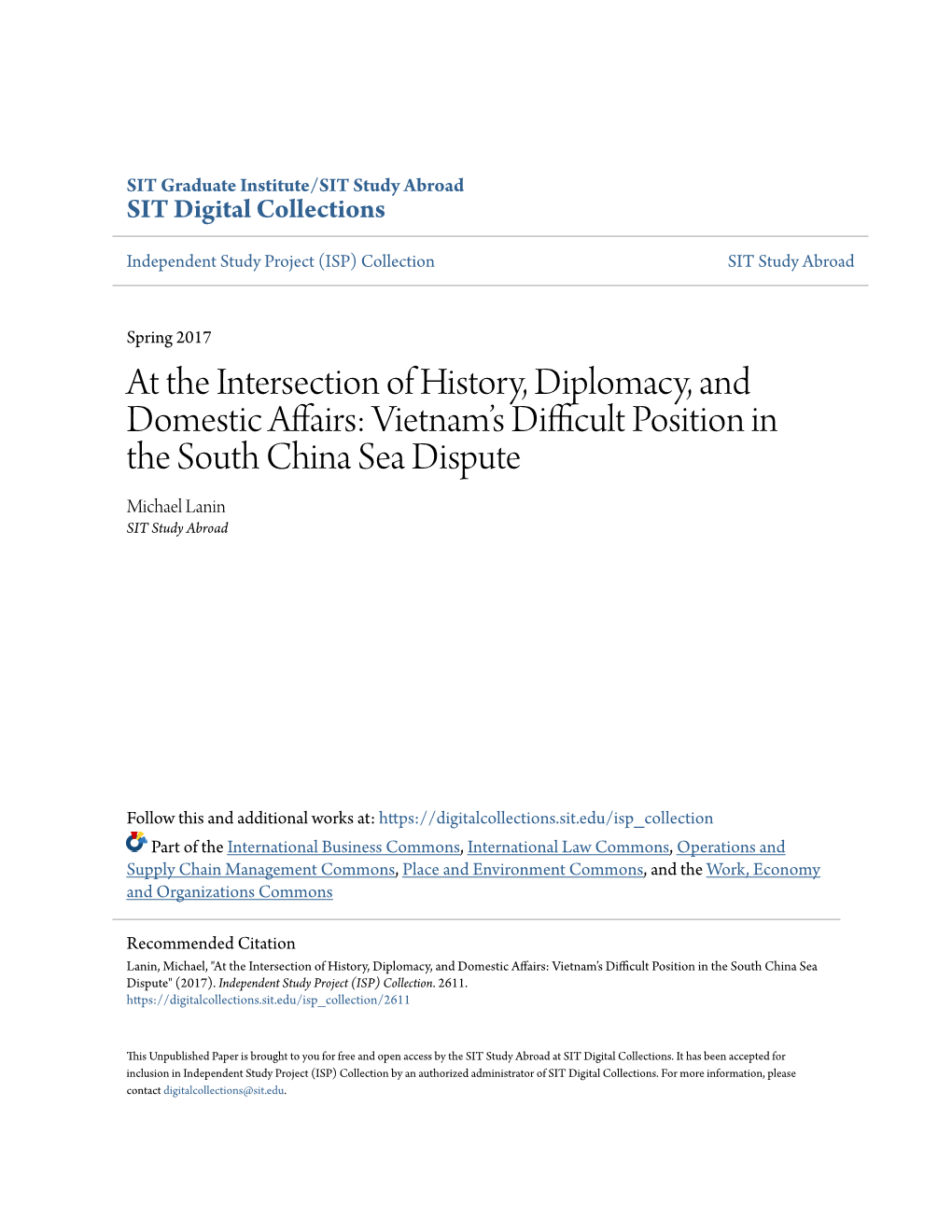 Vietnam's Difficult Position in the South