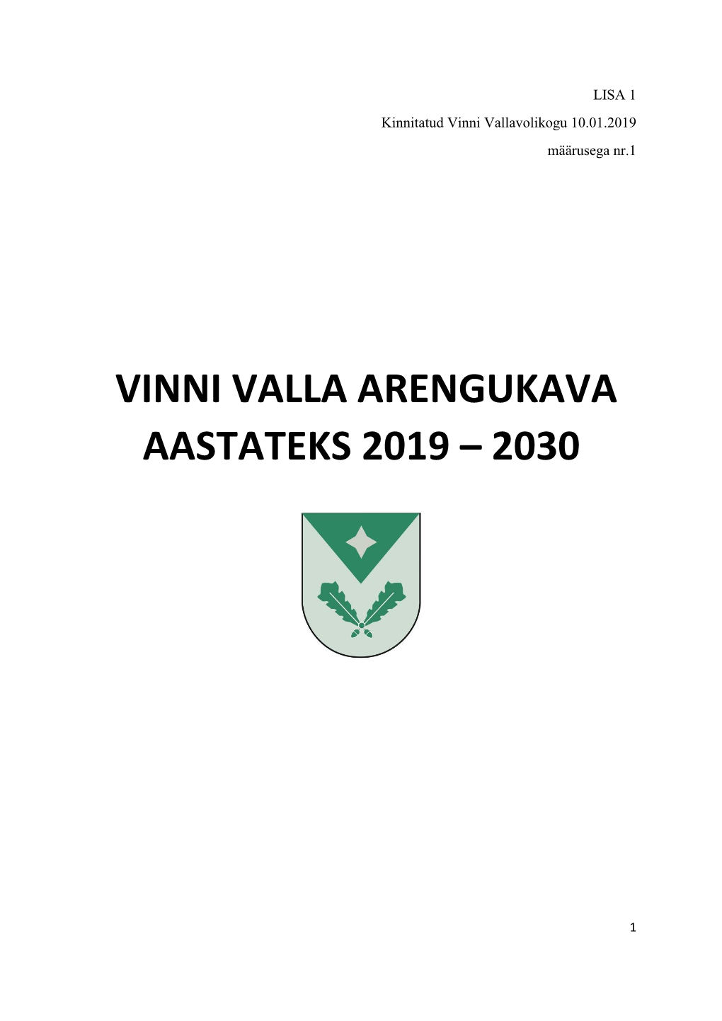 Vinni Valla Arengukava Aastateks 2019 – 2030