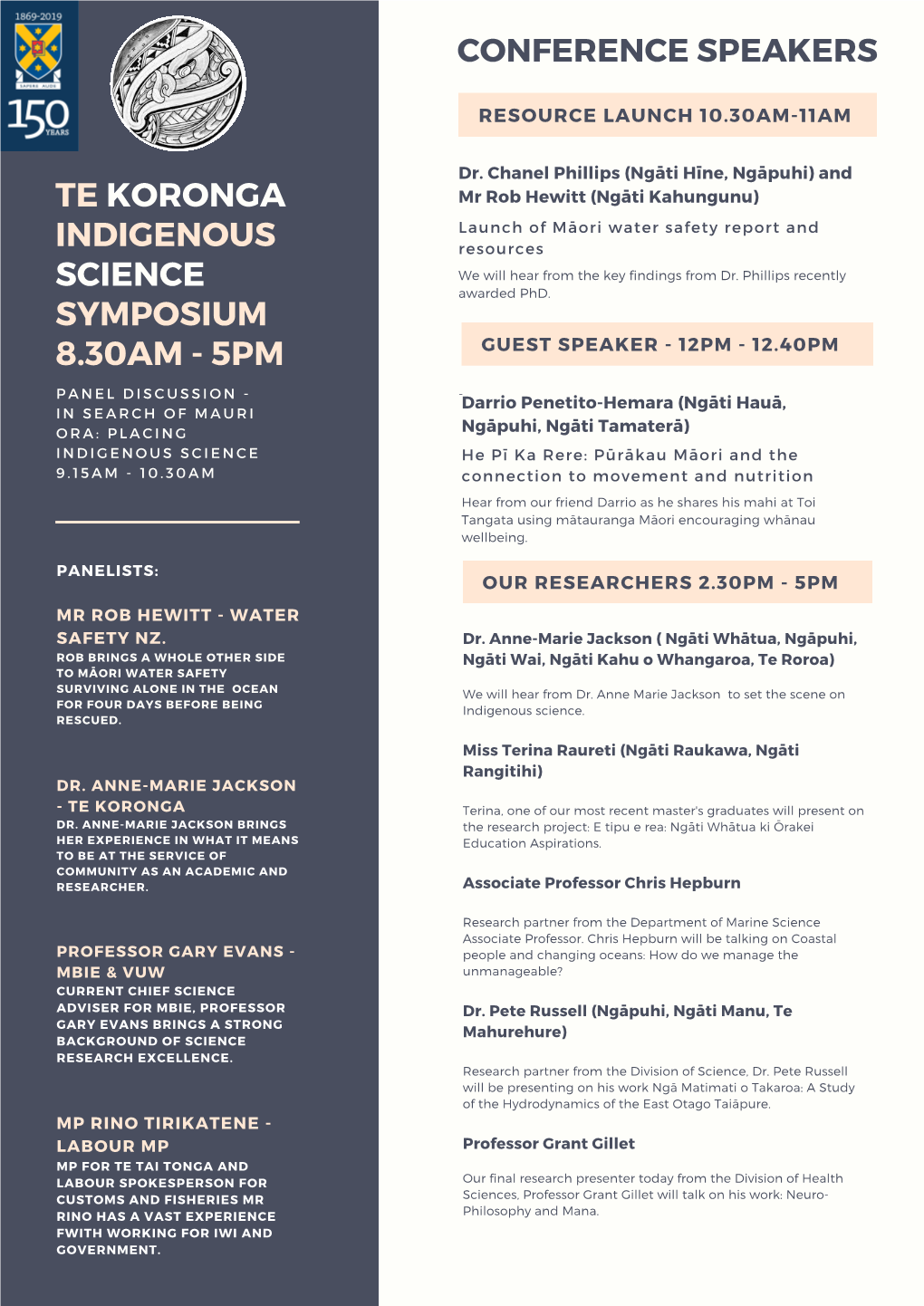 Te Koronga Indigenous Science Symposium Programme
