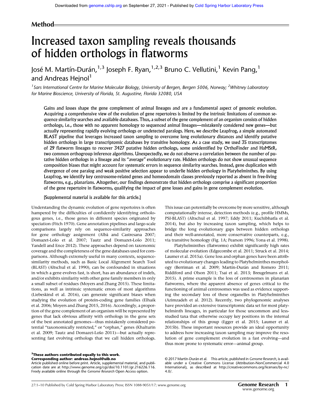 Increased Taxon Sampling Reveals Thousands of Hidden Orthologs in Flatworms