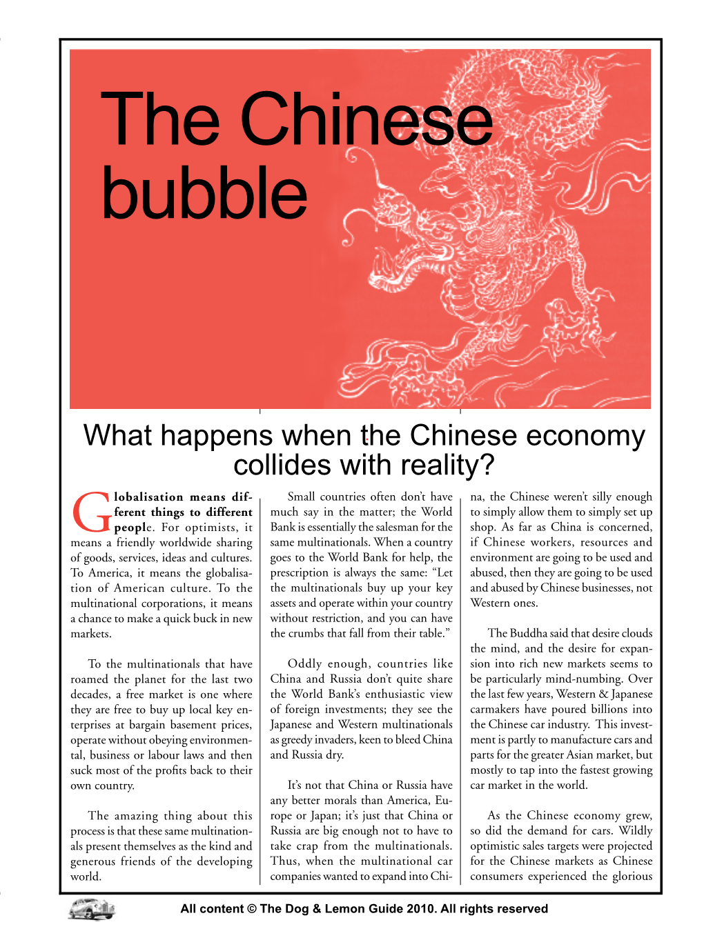 The Chinese Bubble