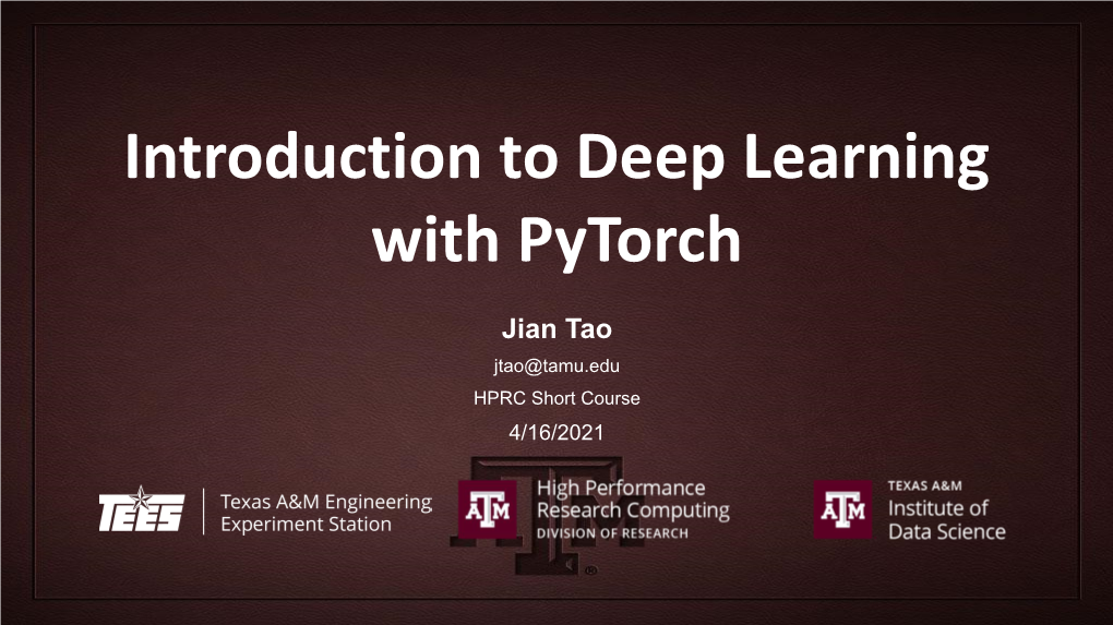 Introduction to Deep Learning with Pytorch