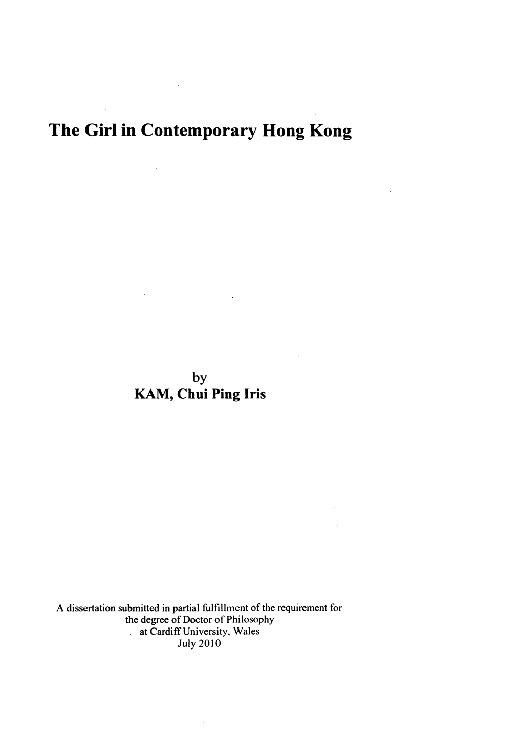 The Girl in Contemporary Hong Kong