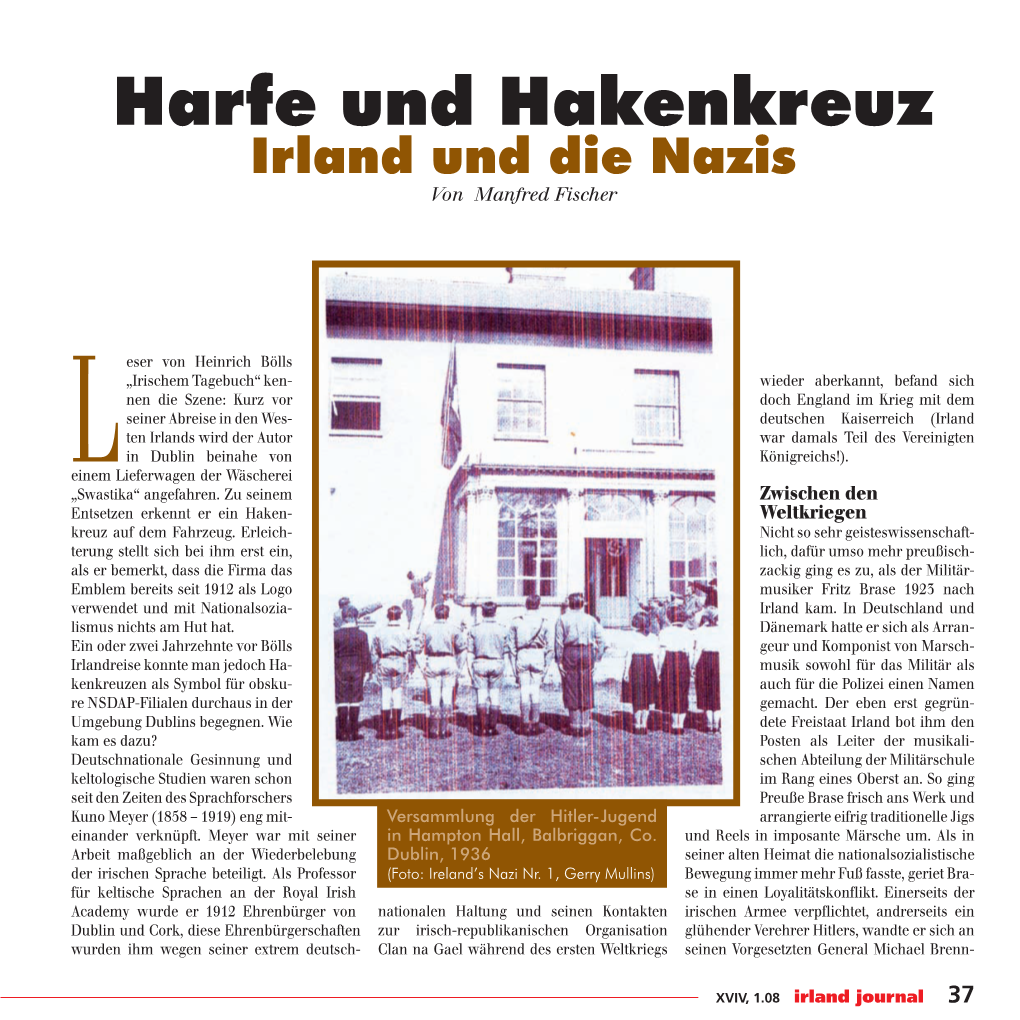 Harfe Und Hakenkreuz Irland Und Die Nazis Von Manfred Fischer