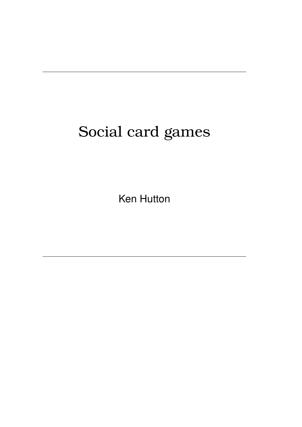 Social Card Games Sample