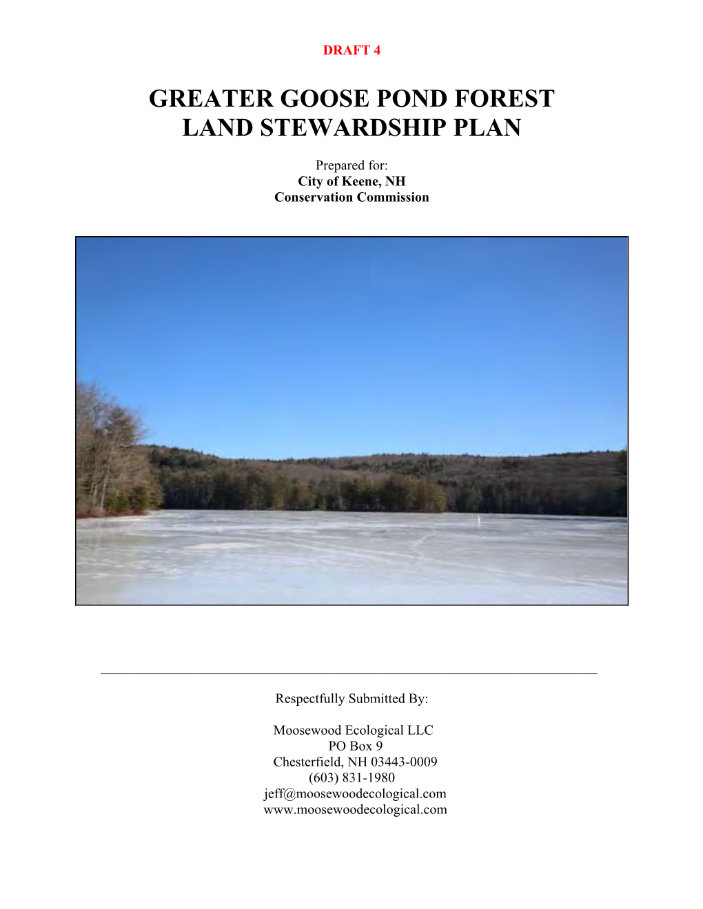 Greater Goose Pond Forest Land Stewardship Plan