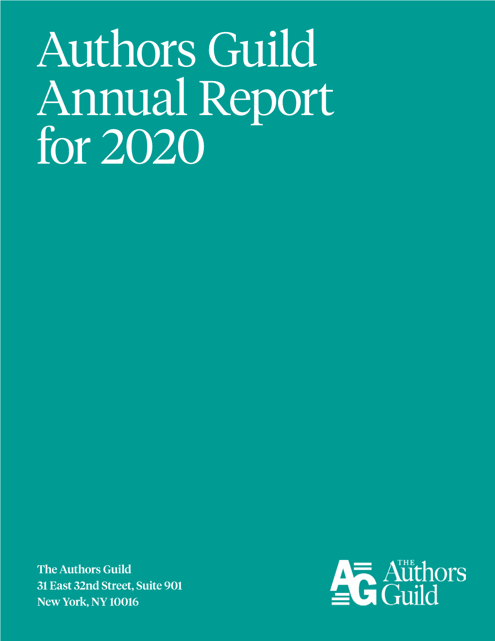 Authors Guild Annual Report for 2020