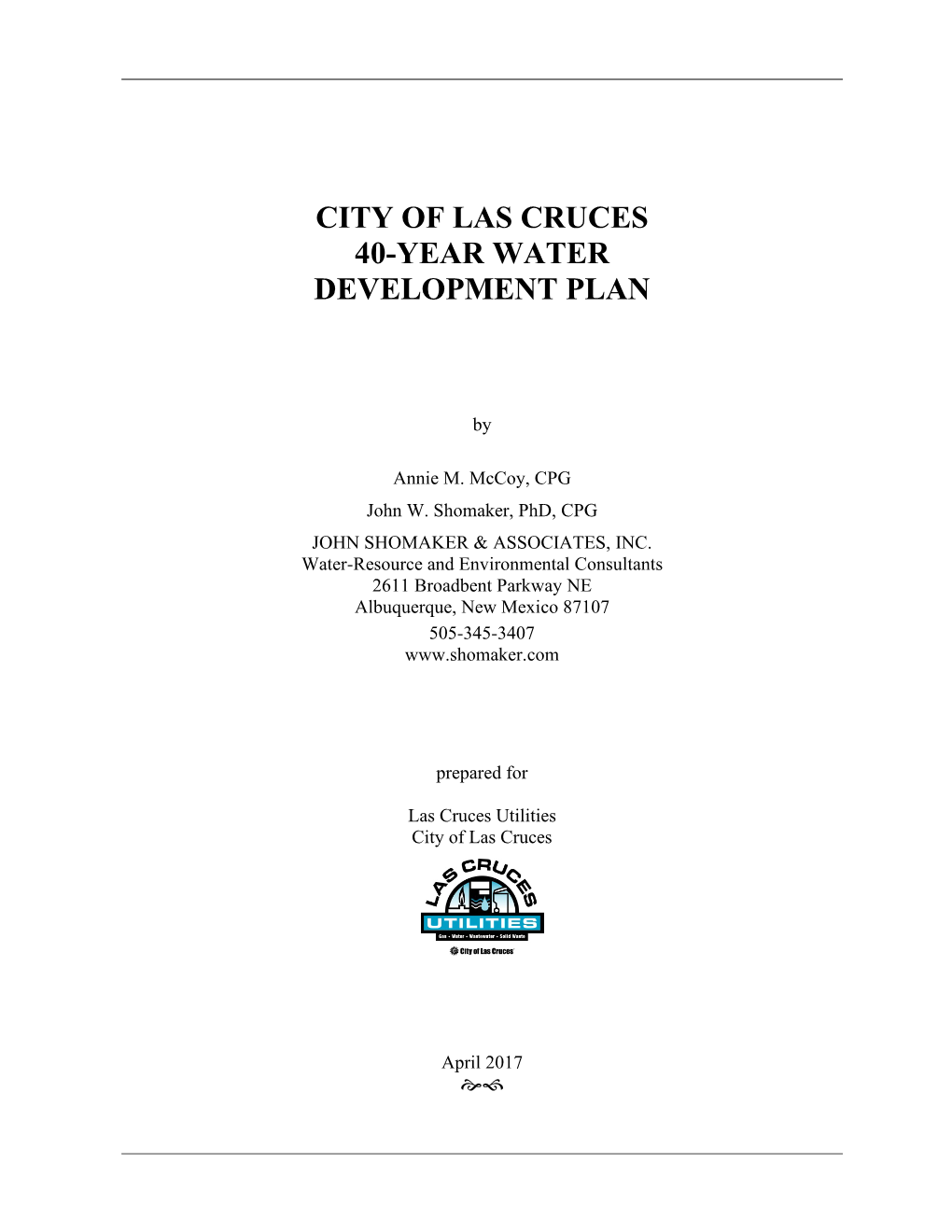 2017 40-Year Water Development Plan