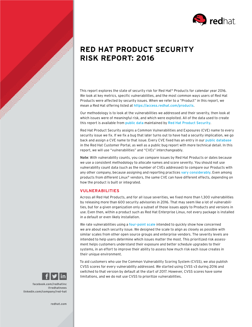 Red Hat Product Security Risk Report: 2016