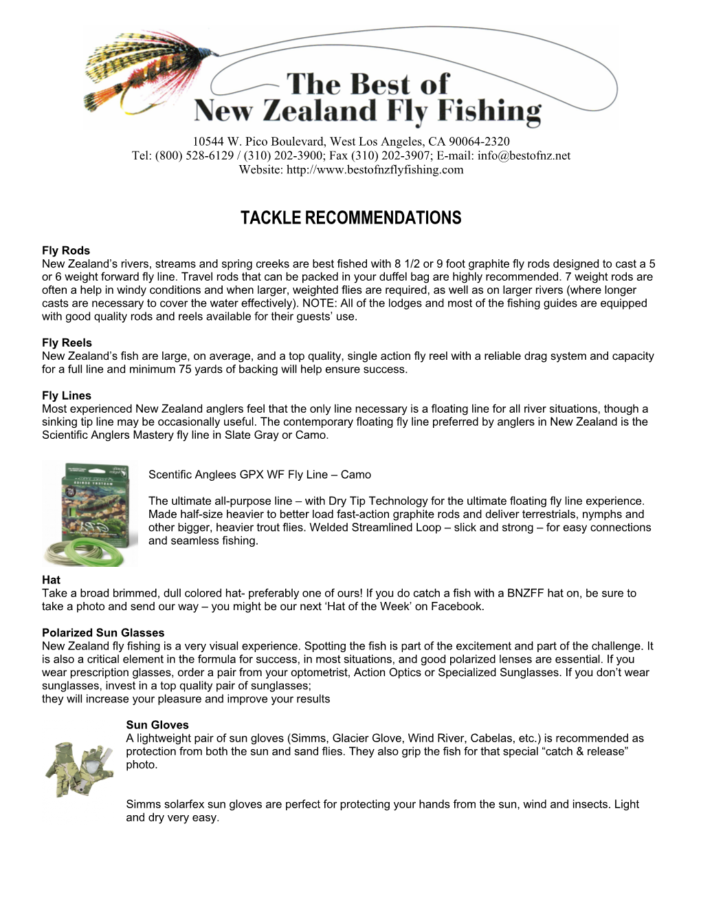 Tackle Recommendations