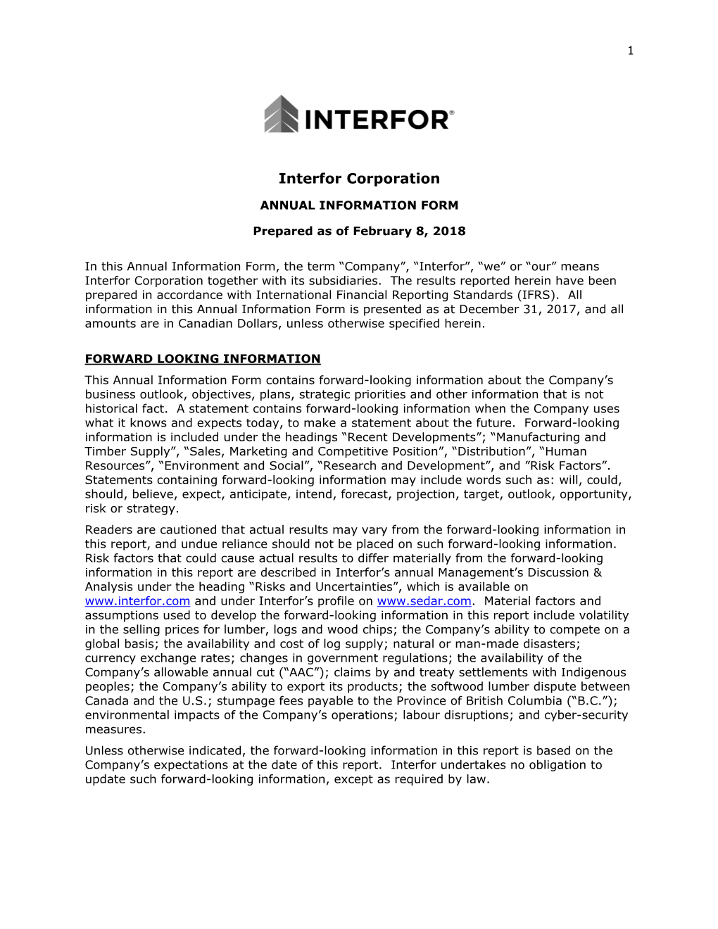 Interfor Corporation