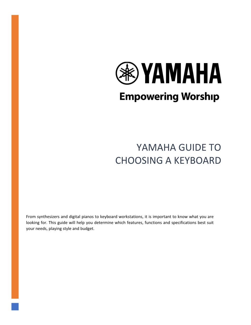 Yamaha Guide to Choosing a Keyboard